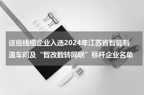 这些线缆企业入选2024年江苏省智能制造车间及“智改数转网联”标杆企业名单